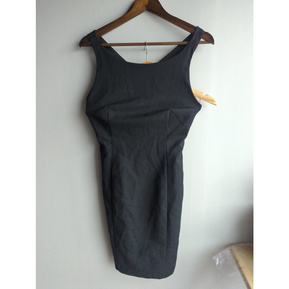 Zara Black Cross Back Sleeveless Bodycon Dress Women Sz M Cocktail Evening Party